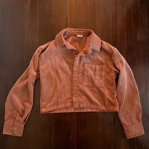 Twik by Simons Brown/Red button down shirt used